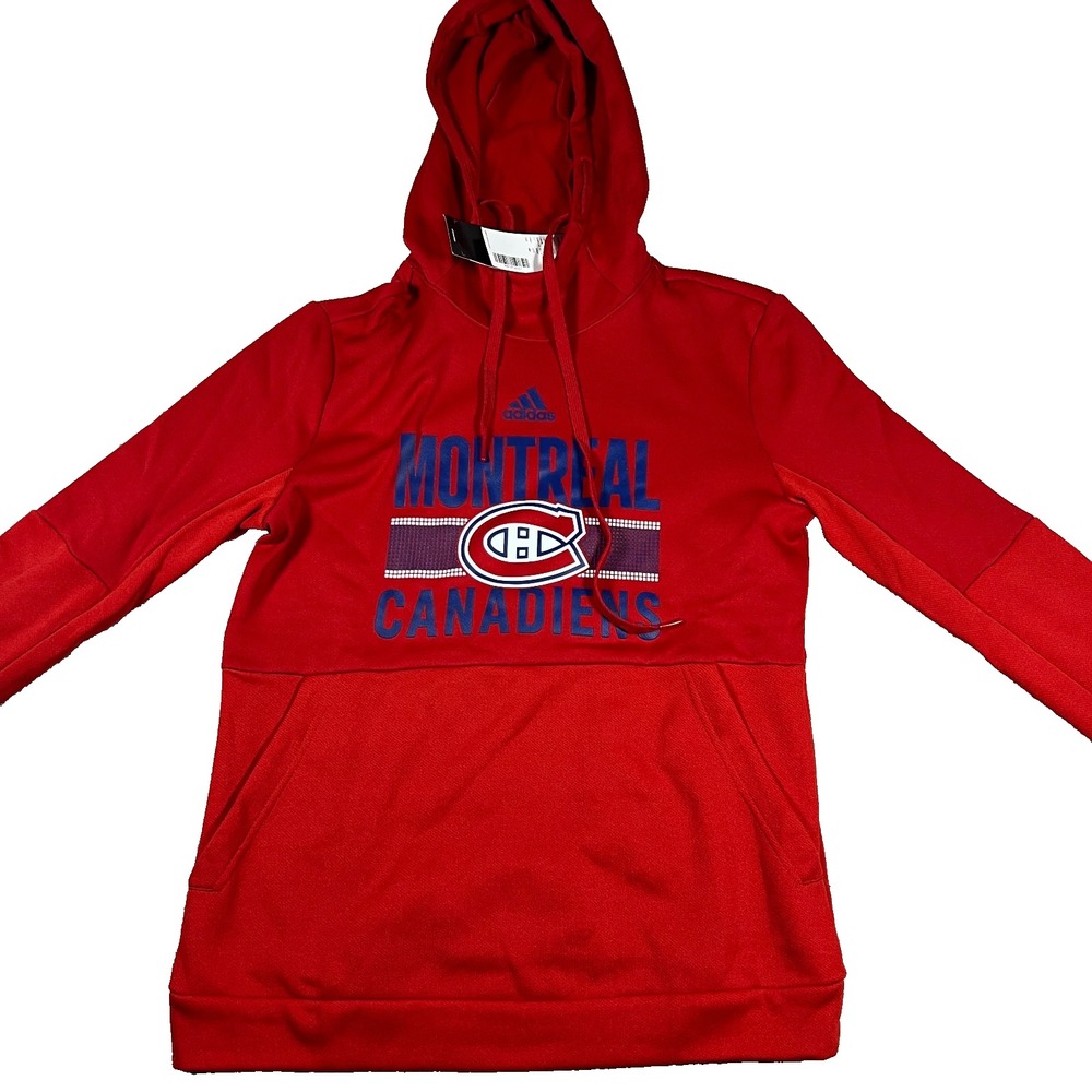 Adidas Women's Size S‎ Red Montreal Canadiens Hoodie Pullover NHL Sweatshirt NWT
